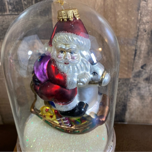 Designers Studio Hand Crafted Glass Santa on a Rocking Horse Christmas Ornament - Picture 3 of 10
